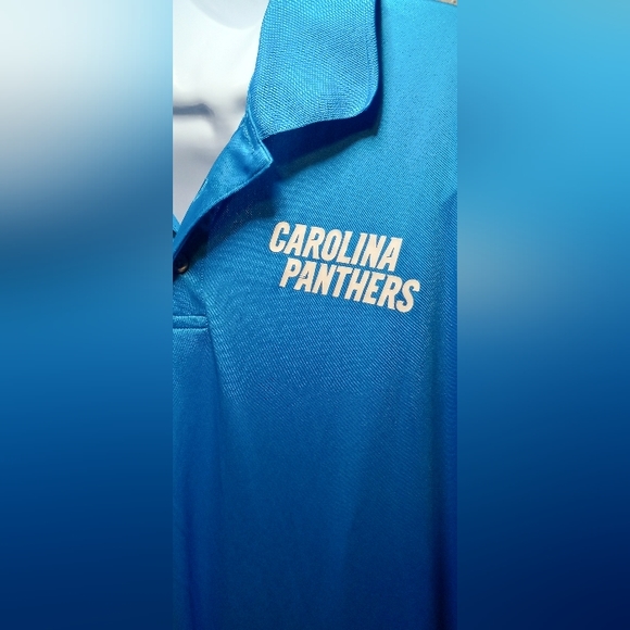 Carolina Panthers Men's Polo Shirt, Fanatics, Short Sleeves Blue Collar 3 XLarge - Picture 4 of 5